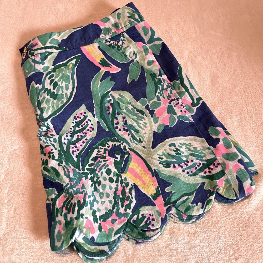 Lilly Pulitzer Lorelei Skort Beckon Blue Wake Up Call Women’s Size 4 Seashells